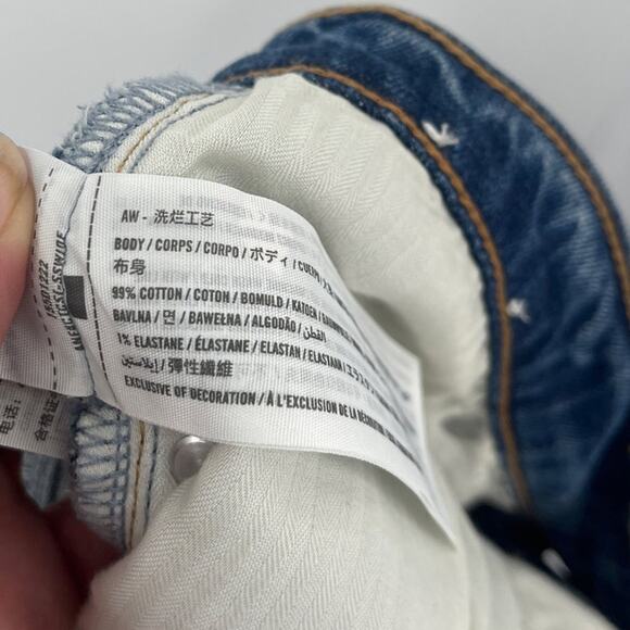 Abercrombie & Fitch Ankle Straight Womens Jeans Sz 18 Distressed Y2K High Rise - Picture 10 of 10